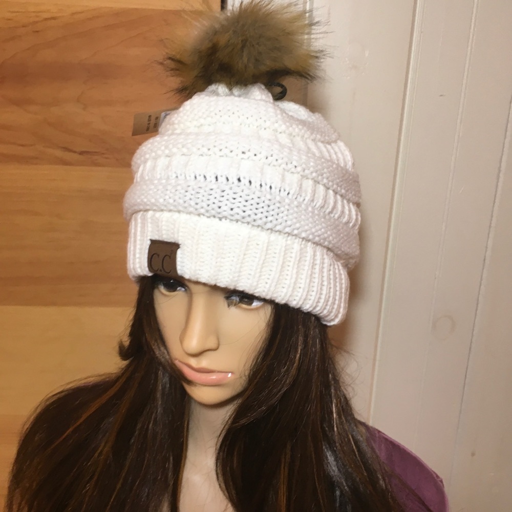 RIBBED POM POM KNIT BEANIE 1 Left - Picture 4 of 7